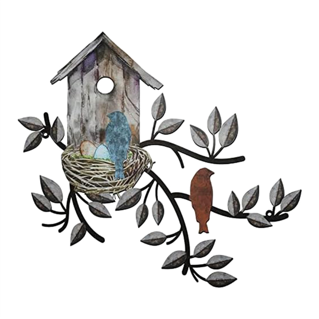 Birds Wall Decor Metal Bird for Outdoor Art