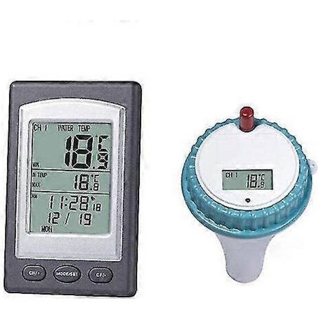 (As show, One size) Wireless Thermometer, Wireless Digital Swimming Pool Temperature Floating Thermometer Water Gauge Swimming Pool Spa Bathtub