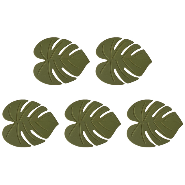 Silicone Coaster Cup Pad Leaf-Shaped Insulation Table Mat for Dining Decoration Hot Drink Holder