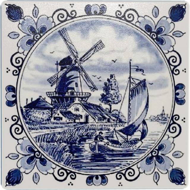 "(DUTCH BLUE DELFT Vintage Windmill Print=3252) Metal Tin Sign 12x12"" Wall DÃ©cor Cafe Bar Beer Pub Signs Christmas Gift"