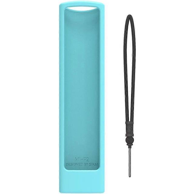 (Turquoise blue) Protective Silicone Case Voice Remote Shockproof Cover Sleeve for TV F2 Fire