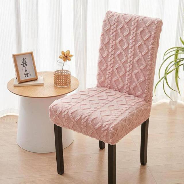 (pink, W38-50cm/H45-60cm) Chair Covers For Dining Chairs Velvet Floral Stretch Dining Room Chair Cover Kitchen Parsons Chair Slipcovers