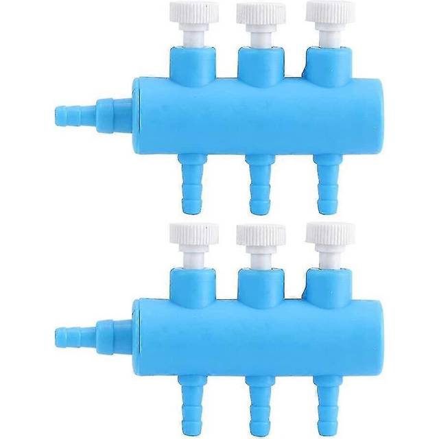 (As show, One size) aquarium air pump diverter valve, aquarium plastic fish tank oxygen pump adapter(3 way 2pcs)