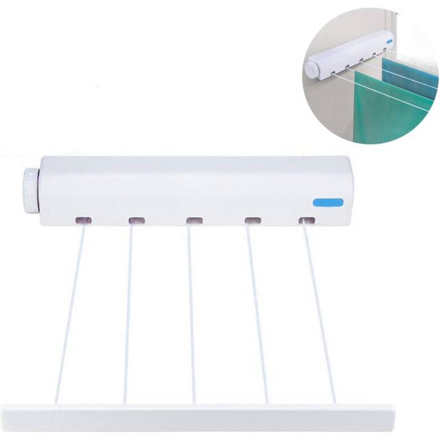 Spring Automatic Retractable Five Thread Clothesline Drying Rack