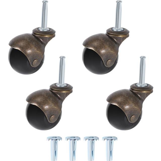 4 Pack 2 Inch Ball Caster Stem Caster Wheel with Sockets,Vintage Antique Swivel Caster for Furniture,Sofa,Chair,Cabinet