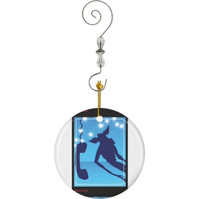 (Stranger Things - Holly, Jolly - S1 E3 (Creepy Version)_3738) Christmas Ornaments Ceramic with Crystal Hook Xmas Handmade Tree Decorations KeepsakeÂ