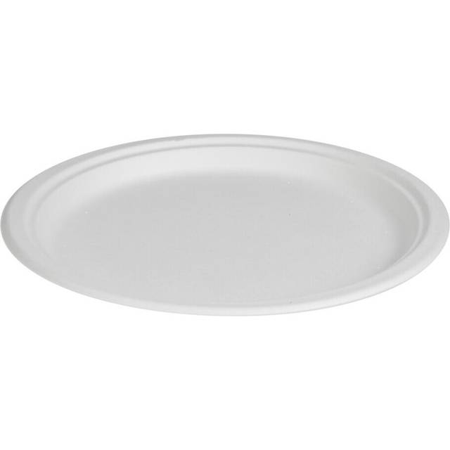 "(50, 10"" Plates) White Disposable Paper Bowls Plates Biodegradable"