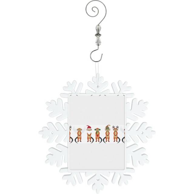 (Christmas Meerkats=9968) Christmas Ornament Snowflake Tree Decoration Car Hanging Charm Gift with Hook Keepsake for Friends Family