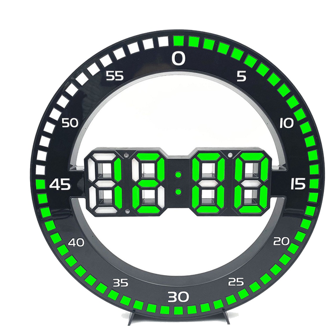 Living Room Wall Clock With Jumping Seconds,Black & Green