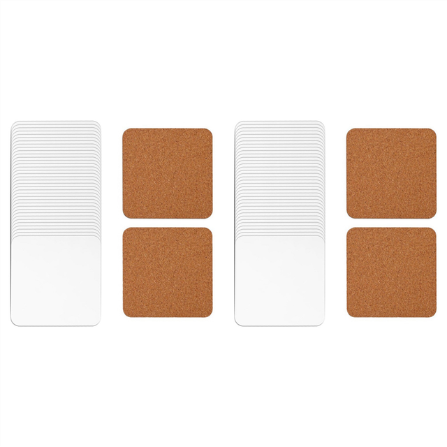 80Pcs Sublimation Square Coasters, Cardboard 4x4in MDF Hardboard Coaster Wooden