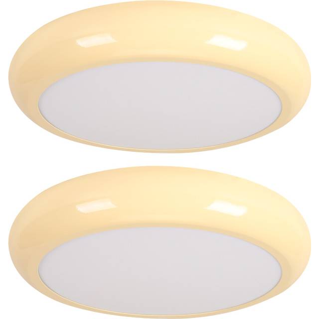 2X Modern Ceiling Light ?30CM Indoor Bedroom Ceiling Light Led Ceiling Lamp Retro Round Ceiling Light 3000K for Living Room Kitchen Hallway, Yellow
