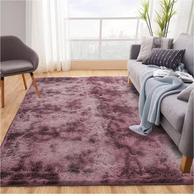 "(60cm x 220cm (2ft x 7ft 3"")_Runner, Tie-Dye Lilac Shaggy Rugs) Fluffy Rug Non-Slip Shaggy Rugs Living Room Carpet"