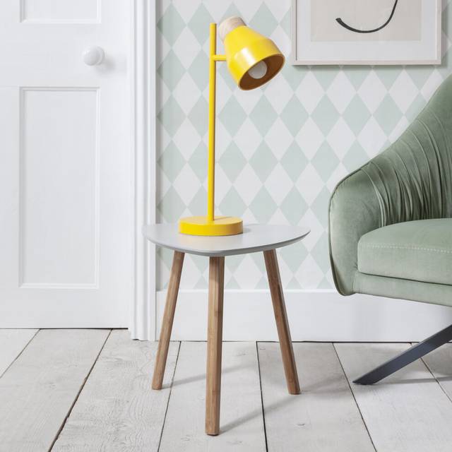 (Chalk Grey and Natural Pine) Malme Small Side Table Occasional