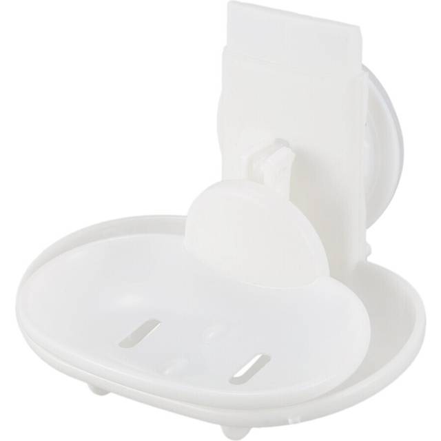 Double Soap Dish Strong Suction Soap Holder Cup Tray for Shower Bathroom