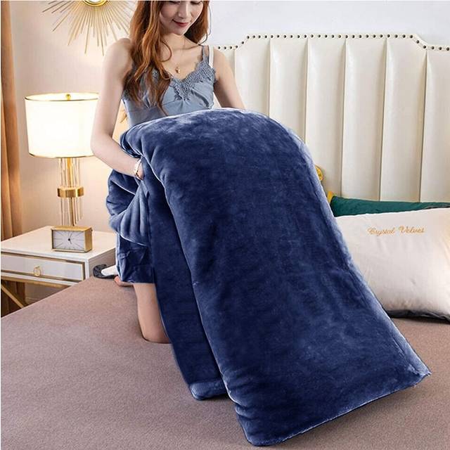 (Teal, Super King: 230X270) Faux Fur Fleece Throw Warm Soft Mink Blanket