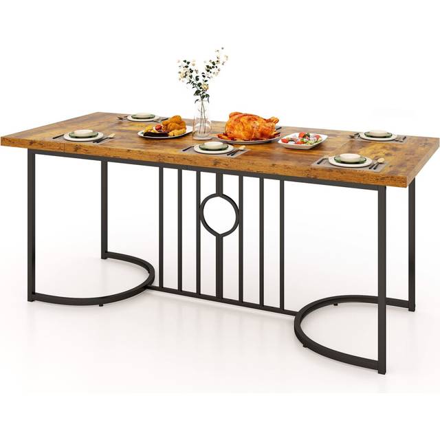 180 cm Large Dining Table Wood Kitchen Table for 6-8 People