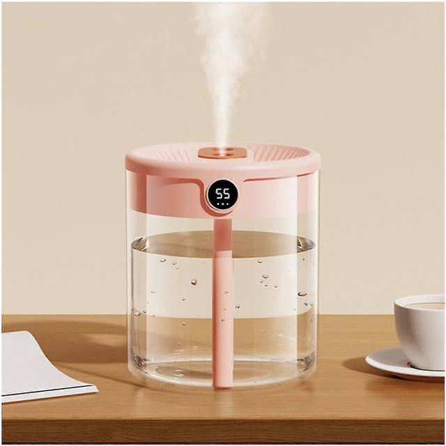 (No Digital Display, Pink) 2l Large Capacity Transparent Water Tank Humidifier Silents Large Fog Volume Humidifier For Room Dormitory