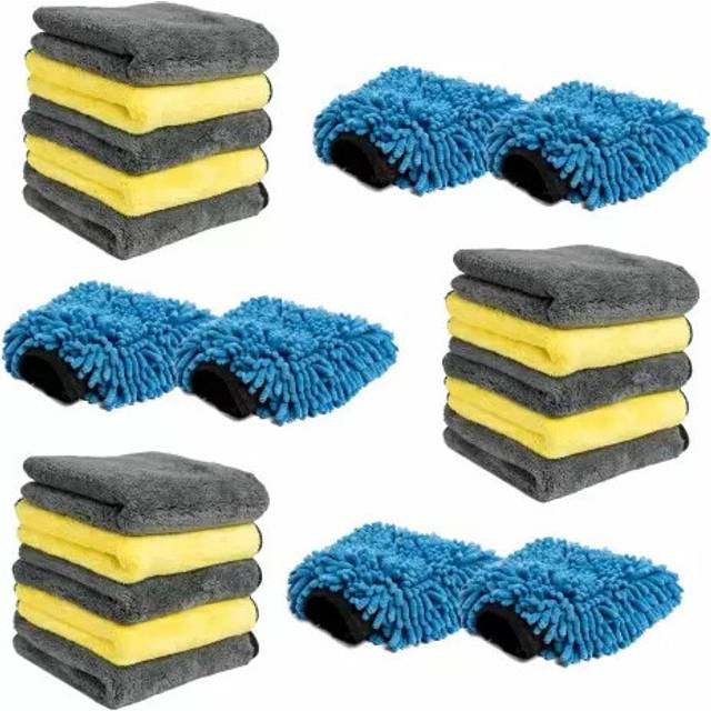 (21-Piece) Pro-Kleen Microfibre Cloth & Mitt Set