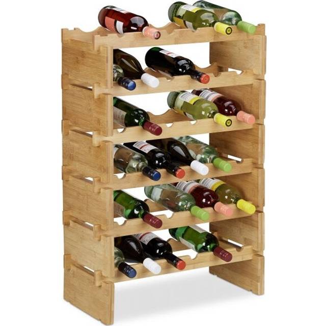 Stackable bamboo wine rack