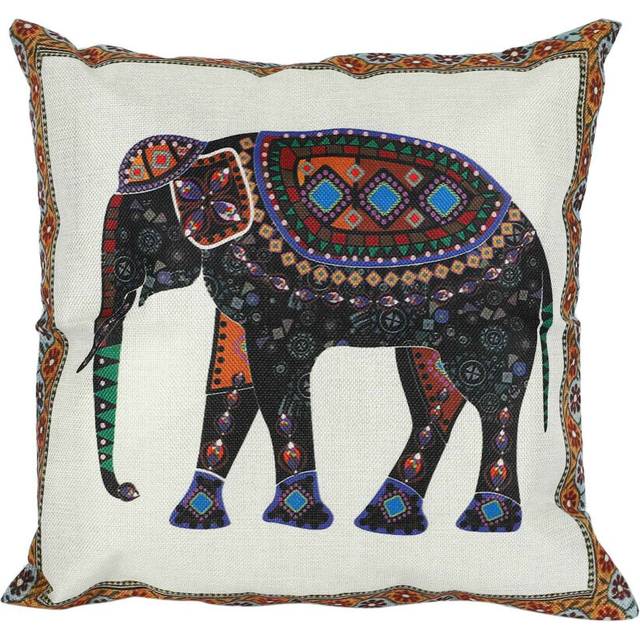 Knitted Elephant Cotton Linen Throw Pillow Case Cushion Cover Decor