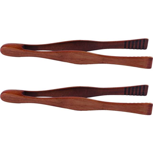 2 Pcs BBQ Tools 26.5cm Wooden Health and Environmental Protection Grilled Food Clip Barbecue Outdoor Tongs