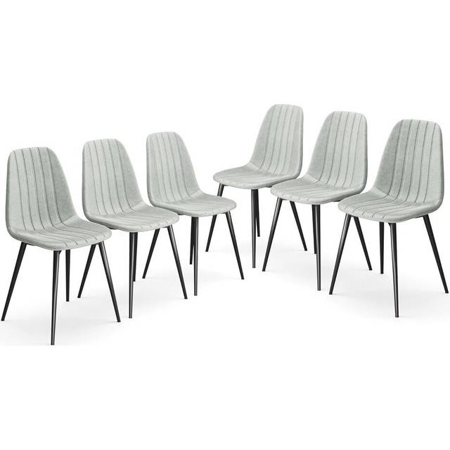 (Mint, 6) 4/6 Carlo Anti Stain Velvet Dining Chairs Padded Seat Metal Legs Kitchen Office