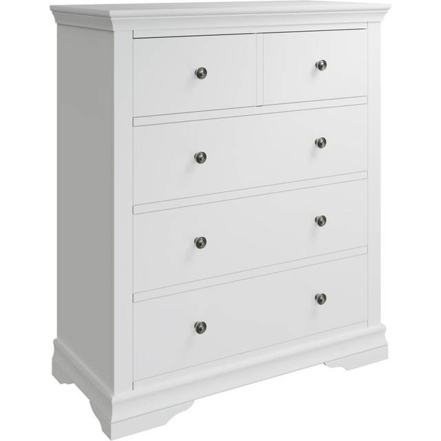 (White - 5 Drawer) Chest 3/5/6 Drawers Dresser Bedroom Storage Solid Pine MDF