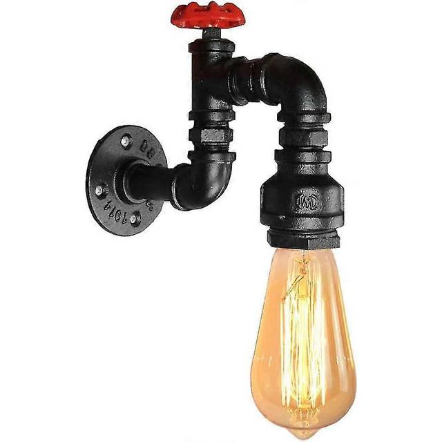 (As show, One size) industrial led wrought iron wall sconce e27 baseblack (1 pack)