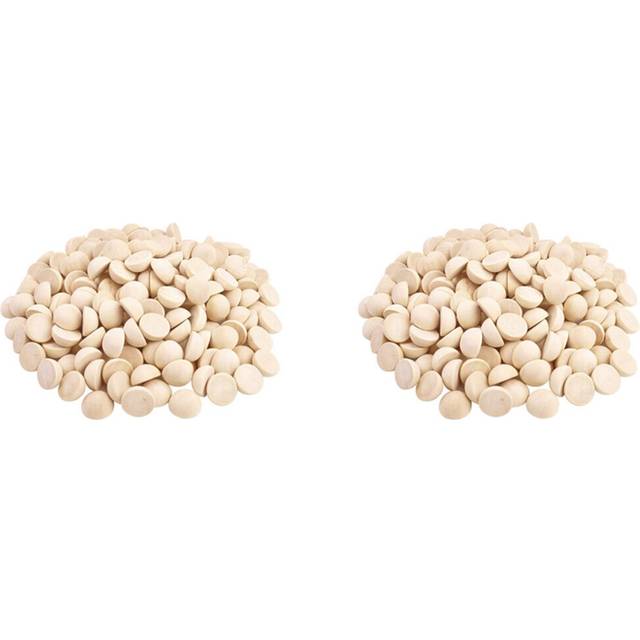 600Pcs Split Wood Balls Unfinished Half Wooden Balls Half Round Craft Balls for DIY Craft Arts 15mm