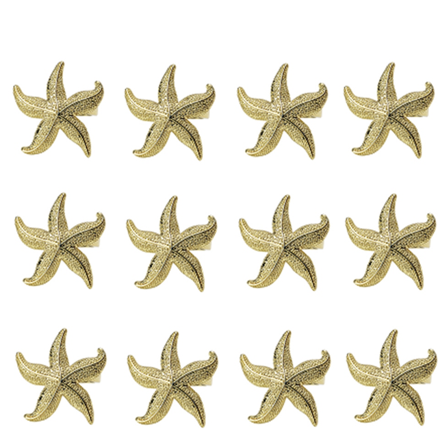 Starfish Napkin Rings 12 Gold Summer Wedding Beach Table Deco