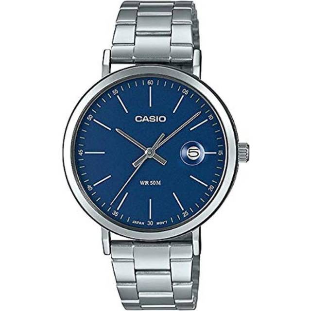 CASIO Male DRESS Japan / South Korea Fashion Sports Blue Analog MTP-E175D-2EVDF - Free