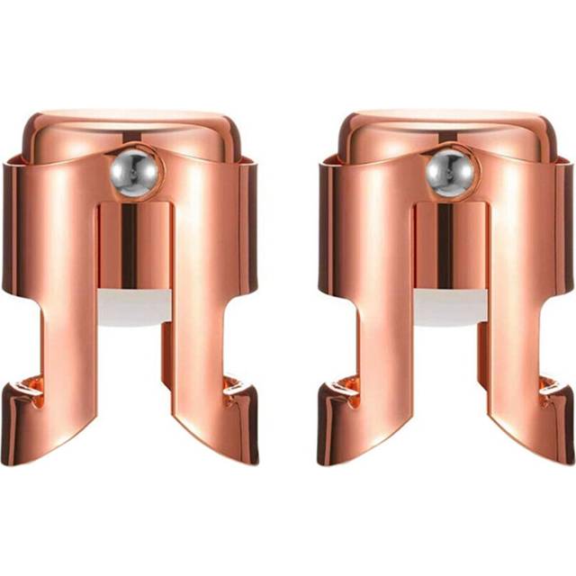 2X Champagne Bottle Stopper Stainless Steel Champagne Sealer Plug Super Powerful Vacuum Seal Reusable