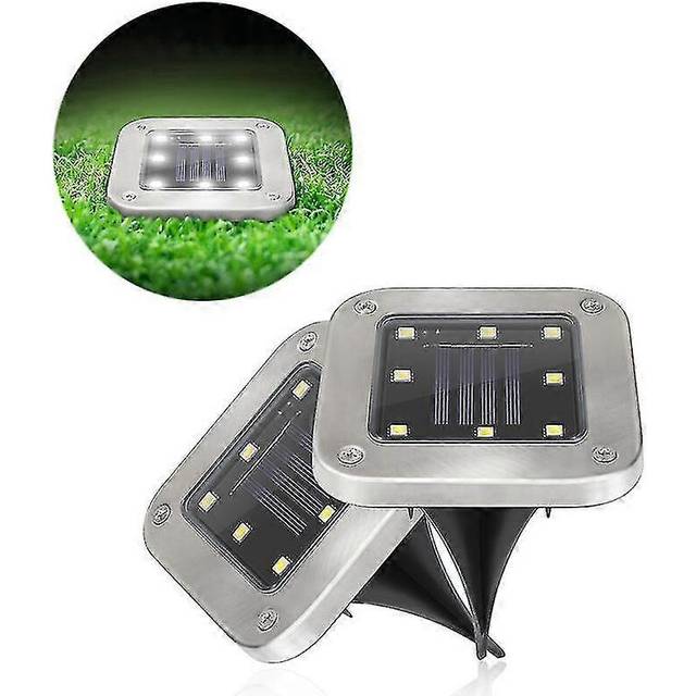 (As show, One size) Solar Buried Lights Outdoor Waterproof Landscape Decorative 8led Garden Lawn Lights Solar Ground Lights(white Light)