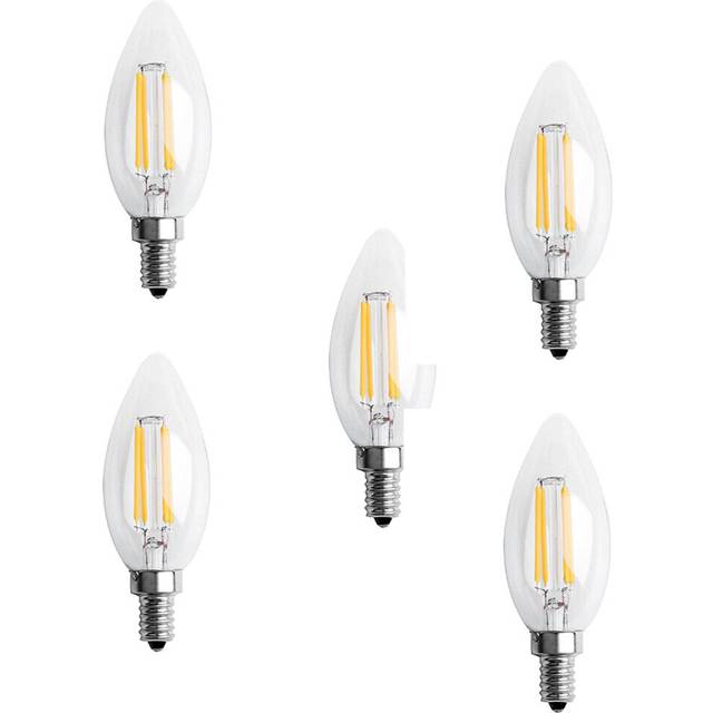 5X Dimmable E12 4W COB Candle Flame Filament LED Light Bulb Lamp 10 x 3.5cm