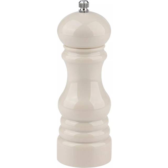 (Beige) Salt Pepper Mill Grinder Manual Spice Herb Refillable Coarse Adjustable Plastic
