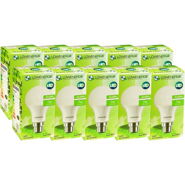 (10 Pack) Lowenergie A60 LED Bulb 7w B22 3000K