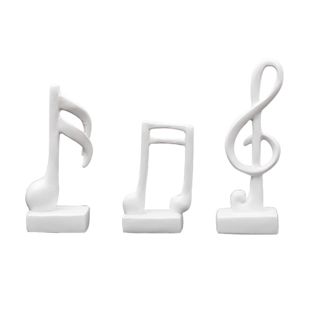 Music Note Decor,Gifts Musical Figurine Modern Statue Sculpture,White