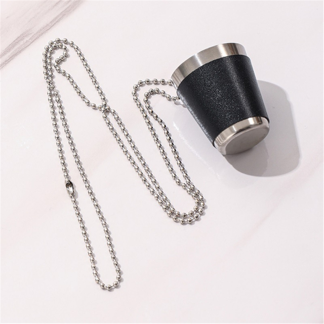 Stainless Steel with Chain Shot Glass 30ml Cup for Parties,B