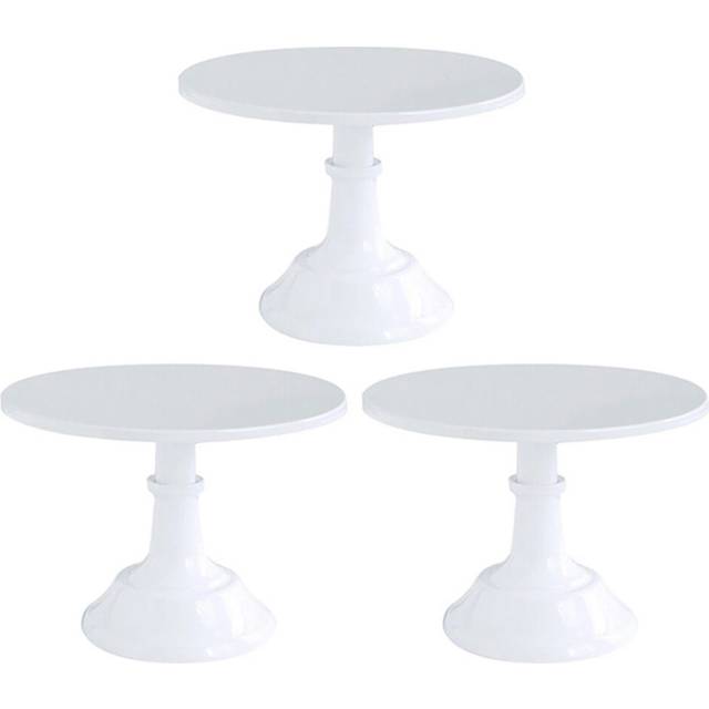3X Metal Iron Cake Stand Round Pedestal Dessert Holder Cupcake Display Rack Bakeware White Wedding Decoration