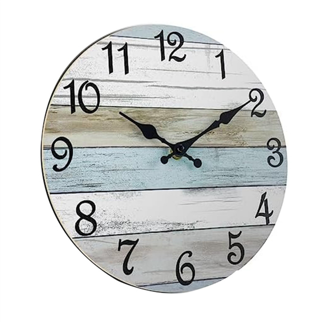 Wall Clock Bathroom Clock, Wooden Coastal-Each Home Decor
