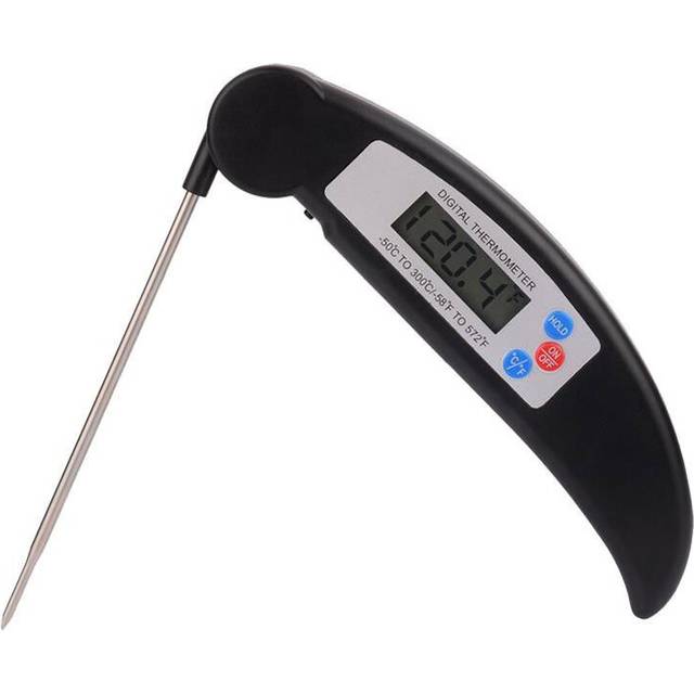 (Black) Instant Read Digital Thermometer Food Folding Probe For Bbq Cooking Kitchen Meat