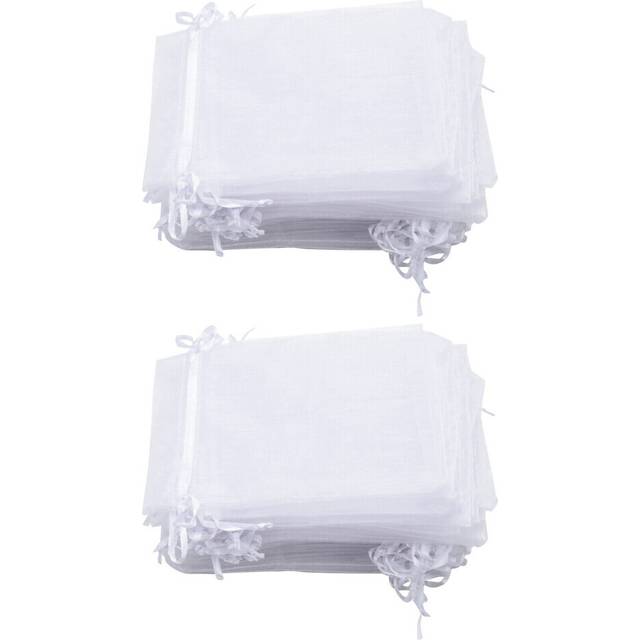 100 Pieces 4 by 6 Inch Organza Gift Bags Drawstring Jewelry Pouches Wedding Party Favor Bags