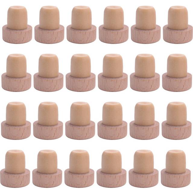 24Pc Wine Bottle Corks T Cork Plugs for Wine Cork Wine Stopper Reusable Wine Corks Wooden and Rubber Wine Stopper