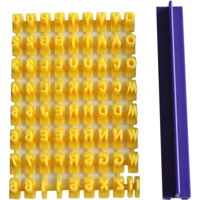 Alphabet Number Cookie Press Stamp Embosser Round Cutter Stencil Tools Fondant DIY Tool Cookie Decorations