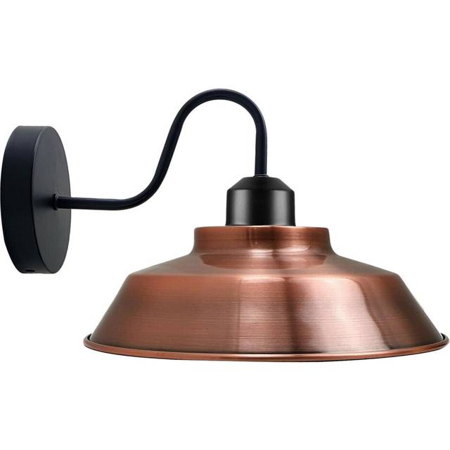Retro Industrial Wall Lights Fittings E27 Indoor Sconce Metal Bowl Shape Shade For Basement, Bedroom, Home Office