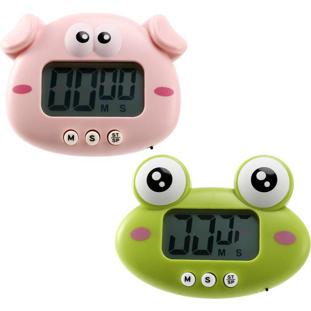 Kitchen Timer 2 Pieces, Cute Cartoon Animal Countdown Timer