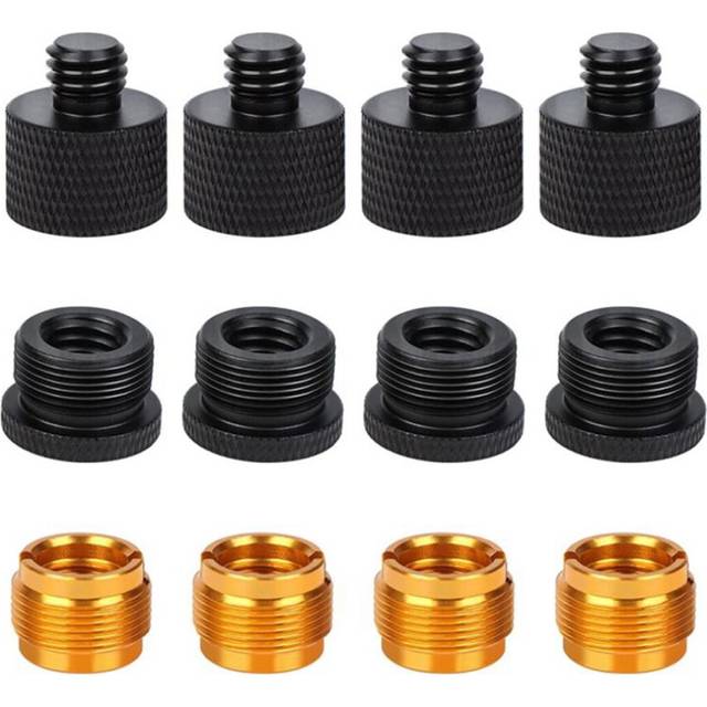 12 Pieces Mic Thread Adapter Set Mic Stand Adapter 5/8 Female To 3/8 Male and 3/8 Female To 5/8 Male Screw Adapter