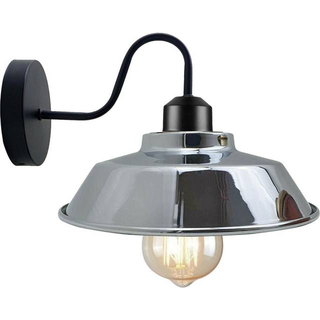 Retro Industrial Wall Lights Fittings E27 Indoor Sconce Metal Bowl Shape Shade For Basement, Bedroom, Home Office