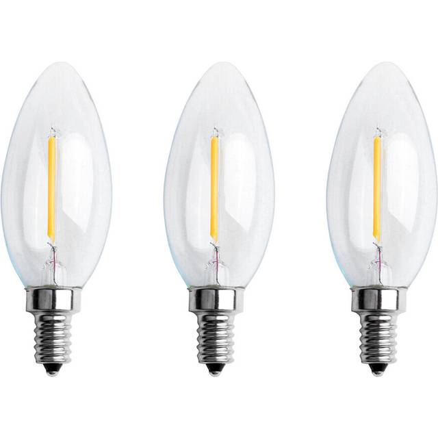 3X Dimmable E12 2W COB Candle Flame Filament LED Light Bulb Lamp 10x3.5cm