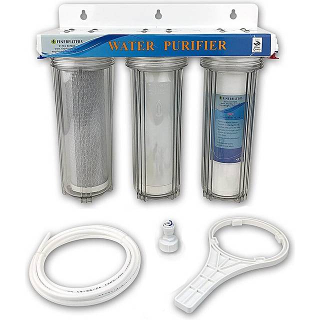 "3 Stage 10Ã¢ HMA Heavy Metal Reduction, Pond Dechlorinator Water Filter System with 1/4"" connections"
